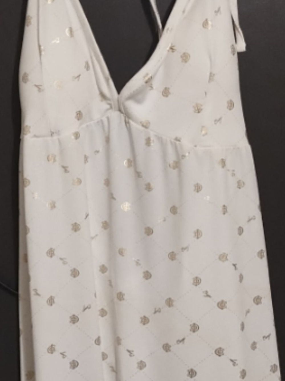 COOGI White Slip with Gold Monogram Print